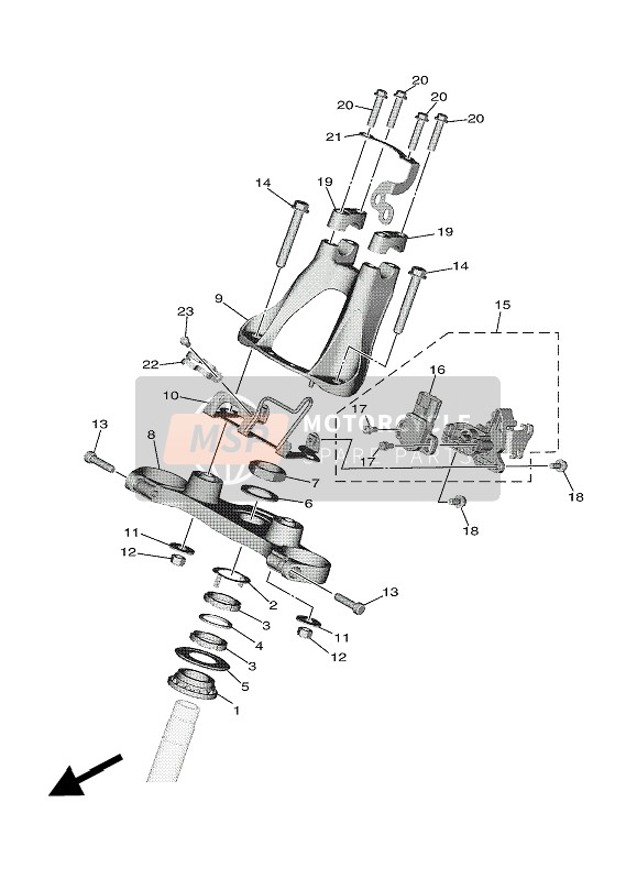 2PW234410000, Holder, Handle Upper, Yamaha, 0